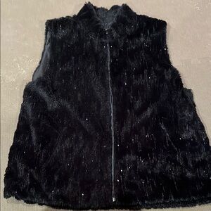 Black Faux Fur Vest